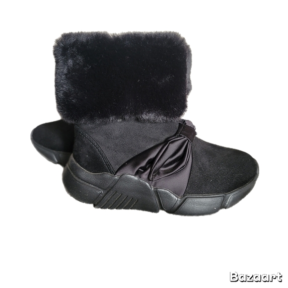 Skechers Other - Sketchers Boots Girls Size 11 Black Faux Fur 302911